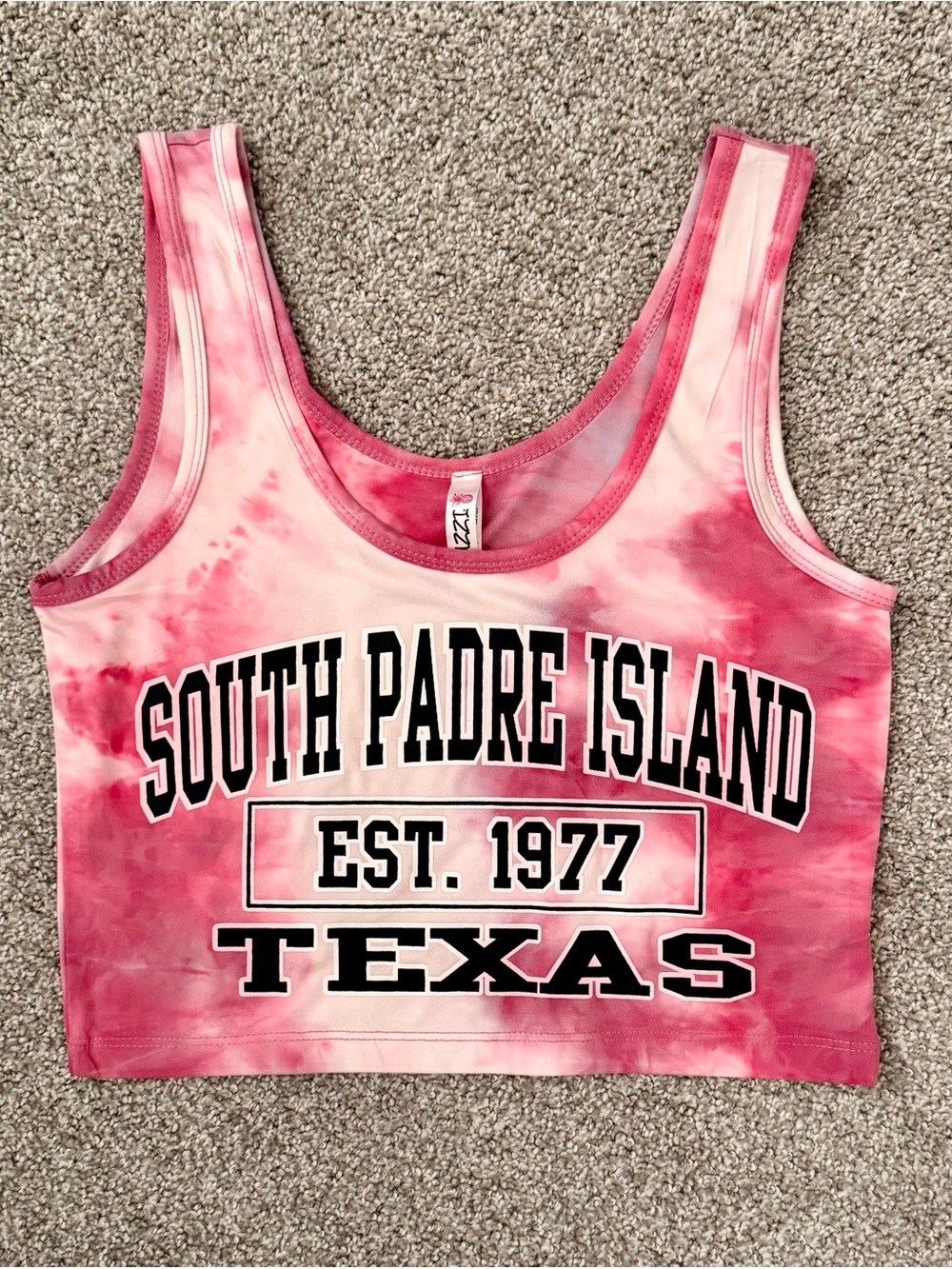 South Padre Island Pink Tie-Dye Crop Top